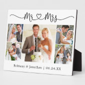 Calligraphy Heart Mr. en Mrs Wedding 5 Foto Fotoplaat (Zijkant)