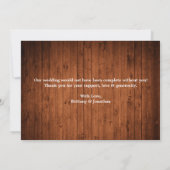 Calligraphy Heart Mr. Mrs. 2 Photo Wedding Wood Bedankkaart (Achterkant)