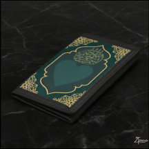 Calligraphy Heart Teal Gold Woven 