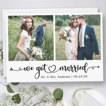 Calligraphy Heart We Got Married 2 Photo Wedding