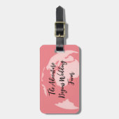 Calligraphy Het Avontuur Begint Trouwcadeau Bagagelabel (Voorkant verticaal)