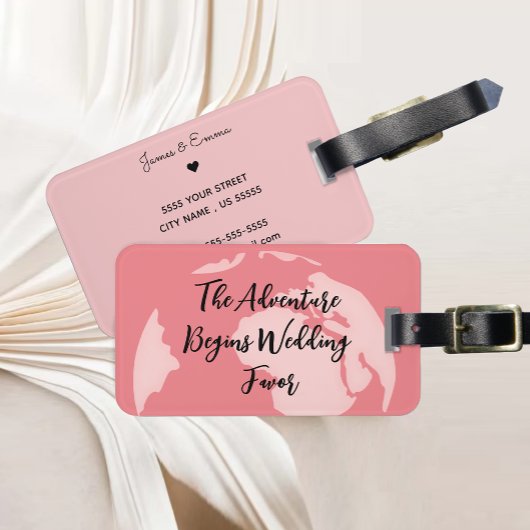 Calligraphy Het Avontuur Begint Trouwcadeau Bagagelabel