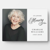 Calligraphy in loving memory funeral white photo fotoplaat (voorkant)