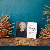 Calligraphy in loving memory funeral white photo fotoplaat (Zijkant)