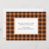 Calligraphy Ink Script 5 Photo Plaid Thanksgiving Feestdagenkaart (Achterkant)