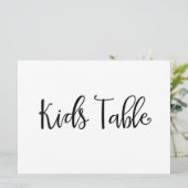 Calligraphy | "Kinderen Tafel" Trouwbord Kaart (Staand voorkant)