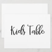 Calligraphy | "Kinderen Tafel" Trouwbord Kaart (Voorkant / Achterkant)