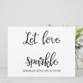 Calligraphy | "Laat liefde schitteren bord" Trouwb Kaart (Staand voorkant)