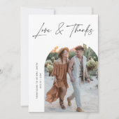 Calligraphy Liefde & Dank Archief Foto Bruids Show Bedankkaart (Voorkant)