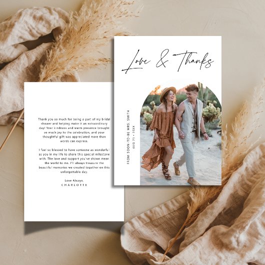 Calligraphy Liefde & Dank Archief Foto Bruids Show Bedankkaart