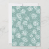 Calligraphy Line Art Sage Green Floral Wedding Kaart (Achterkant)