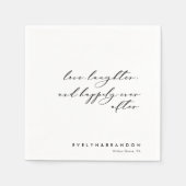 Calligraphy Love Laughter and Happily Ever After  Servet (Voorkant)