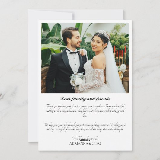 Calligraphy Married and Merry Forest Green Text Feestdagenkaart (Achterkant)