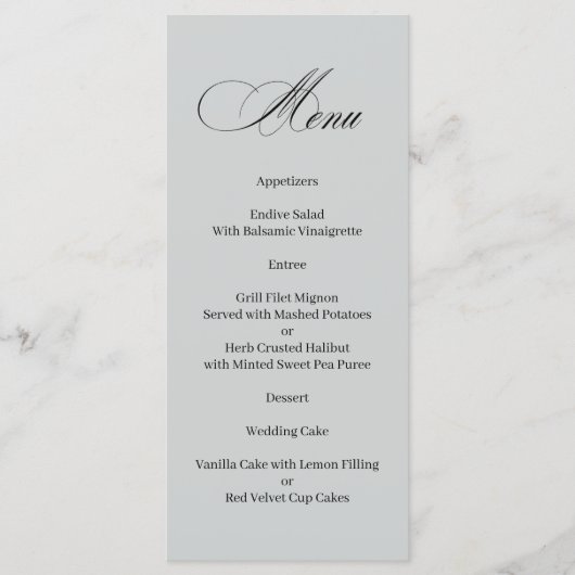Calligraphy Menu (Voorkant)