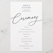 Calligraphy Minimalist Wedding Program White (Voorkant)