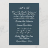 Calligraphy Monogram Navy & White Formal Wedding Kaart (Voorkant)