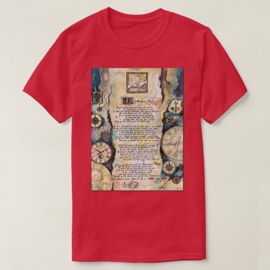 Calligraphy of the poem IF by Rudyard Kipling T-shirt (Design voorkant)