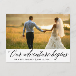 Calligraphy Ons Avontuur Begint Trouwen Briefkaart