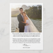 Calligraphy Overlay 2 Wedding Photo Thank You Card Kaart (Achterkant)