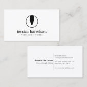 CALLIGRAPHY PEN NIB LOGO I voor auteurs of schrijv Visitekaartje (Voorkant / Achterkant)