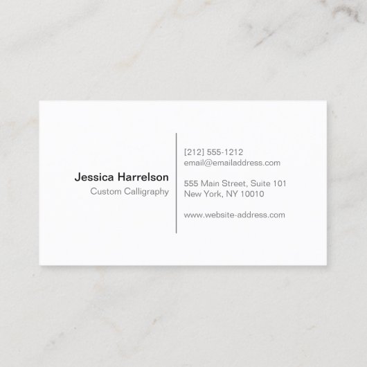 CALLIGRAPHY PEN NIB LOGO I voor kalligrafen Visitekaartje (Achterkant)