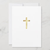 Calligraphy Photo Collage Gold Cross Baby Baptism Kaart (Achterkant)