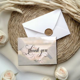Calligraphy Photo Overlay Folded Thank You Card Bedankkaart