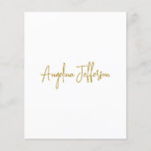 Calligraphy Professional Elegant Gold Color Flyer (Voorkant)