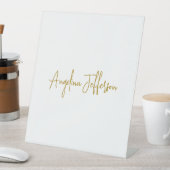 Calligraphy Professional Elegant Gold Color Reclamebord Met Voetstuk (Insitu)