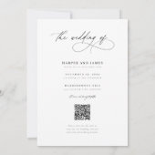 Calligraphy Qr Code Photo Romantic Wedding Kaart (Achterkant)