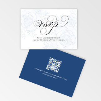 Calligraphy QR Code Wedding RSVP Response Card Kaartje