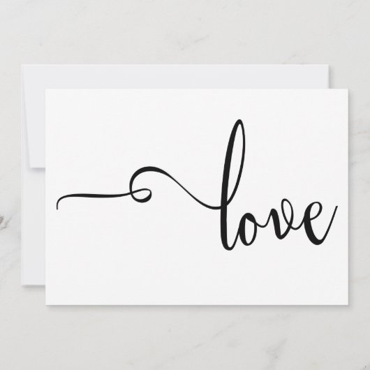 Calligraphy Save the Date Elegant Zwart op Wit (Achterkant)