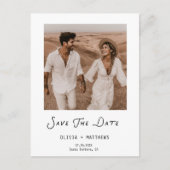 Calligraphy Save The Date Photo Wedding Modern Uitnodiging Briefkaart (Voorkant)