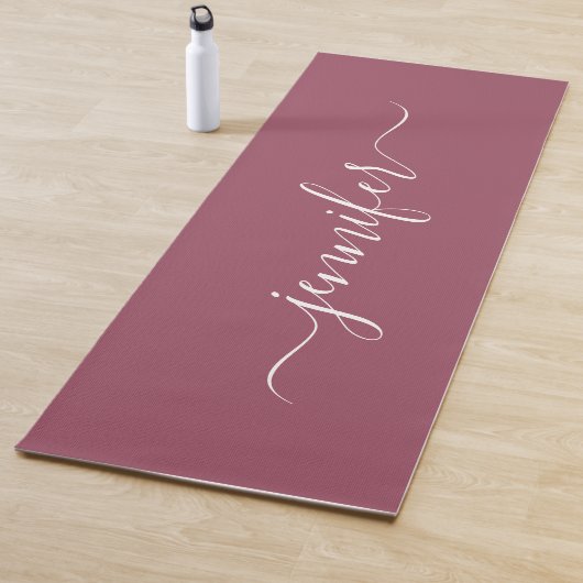 Calligraphy Script Name Rose Gold Elegant Fitness Yogamat (In situ)