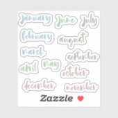 Calligraphy Script Neutral Months of the Year Sticker (Vel)
