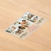 Calligraphy Script Photo Collage Christmas Card Acryl Uitnodigingen (Laagn)