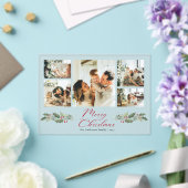 Calligraphy Script Photo Collage Christmas Card Acryl Uitnodigingen (Insitu (Huwelijk))