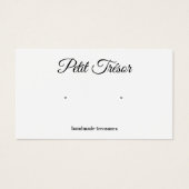 Calligraphy Script Plain White Earring Display Visitekaartje (Voorkant)