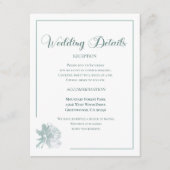 Calligraphy Script Sage Green Floral Wedding Informatiekaartje (Voorkant)