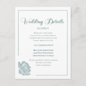 Calligraphy Script Sage Green Floral Wedding Informatiekaartje (Voorkant)