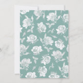 Calligraphy Script Sage Green Floral Wedding Kaart (Achterkant)