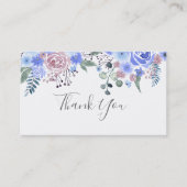 Calligraphy script Wedding THANK YOU Blue Visitekaartje (Voorkant)