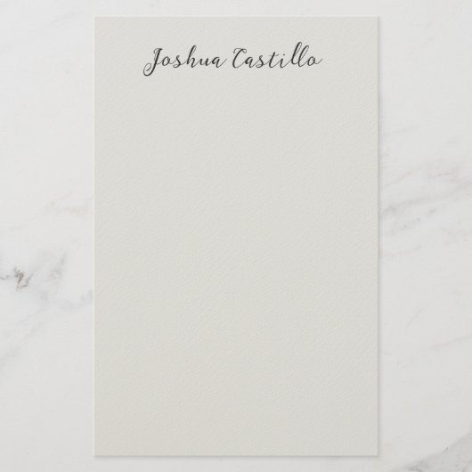 Calligraphy Simple Grey Professional Name Briefpapier (Voorkant)