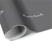 Calligraphy Simple Grey Professional Name Cadeaupapier (Rol Hoek)