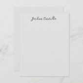Calligraphy Simple Grey Professional Name Notitiekaartje (Voorkant / Achterkant)