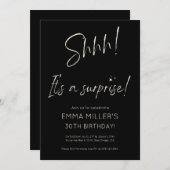 Calligraphy Surprise Birthday Minimalist Kaart (Voorkant / Achterkant)