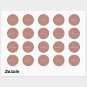 Calligraphy Terracotta Bruiloft Favor Ronde Sticker (Vel)