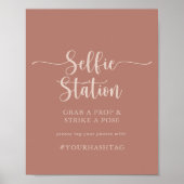 Calligraphy Terracotta Selfie Station Bord Poster (Voorkant)