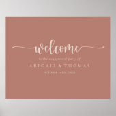 Calligraphy Terracotta Uitnodiging Verlovingsfeest Poster (Voorkant)