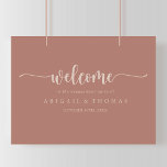 Calligraphy Terracotta Uitnodiging Verlovingsfeest Poster<br><div class="desc">Deze kalligrafie terracotta verlovingsfeest welkomstposter is perfect voor een moderne verlovingsviering. Het ontwerp bevat klassieke en fancy scripttypografie.</div>